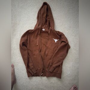 TEXAS LONGHORNS BROWN FULL ZIP HOODIE - MENS MEDIUM